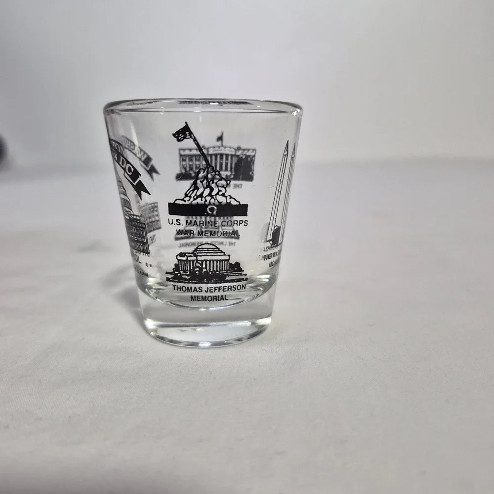 Silberne Shot Glass Washington‎ DC Landmarks Souvenir Made in USA